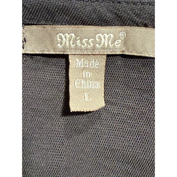 VTG Y2K Miss Me Babydoll Top Blouse Womens Large Rosettes Brown T182 Scoop Neck - Picture 2 of 8